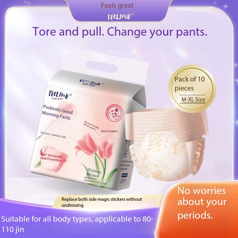 10PCS Disposable Period Panties Probiotic Blue Core Organic Cotton Menstrual High Absorption Feminine Breathable Cotton Day&Night Use Sanitary PANTIES For Women Main image