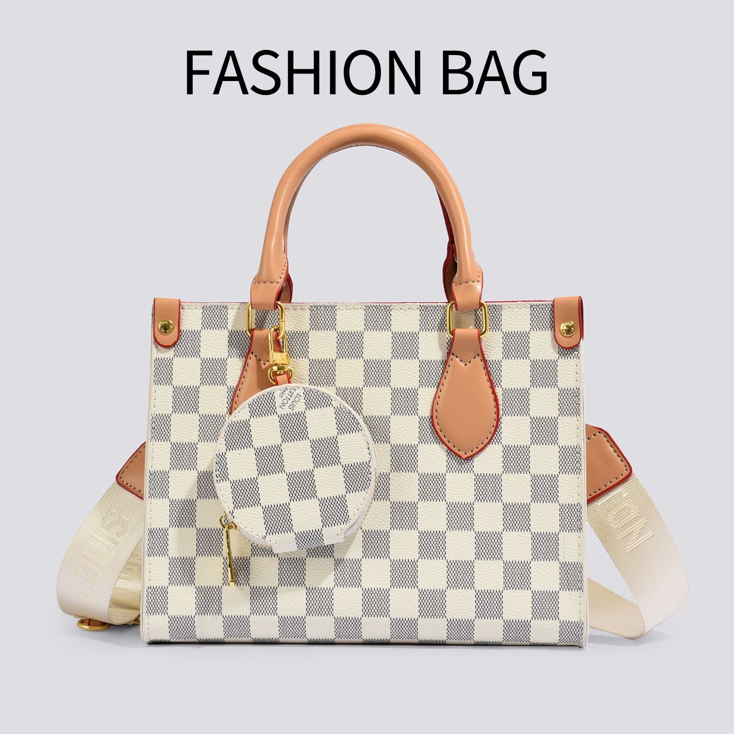 2026 Retro Printing Premium Sense Portable Small Square Bag Women's Wide Shoulder Strap Messenger Bag Commuter Temperament Tote Bag Secondary image