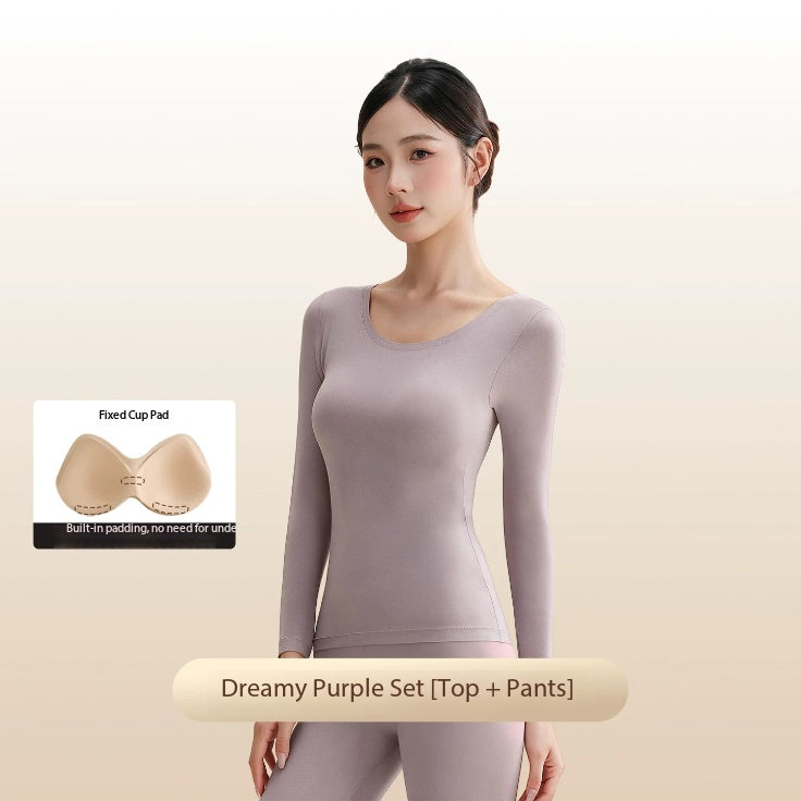 Yamile thermal underwear women's autumn and winter bottoming close-fitting skin skin care constant temperature heating long johns set