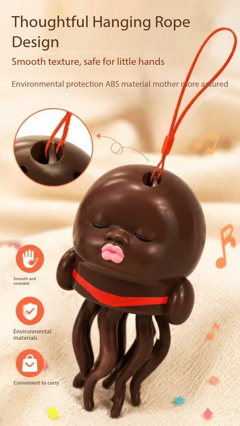 Creative trendy black doll clockwork toy dancing octopus bald squid toy novel dance to satisfy children