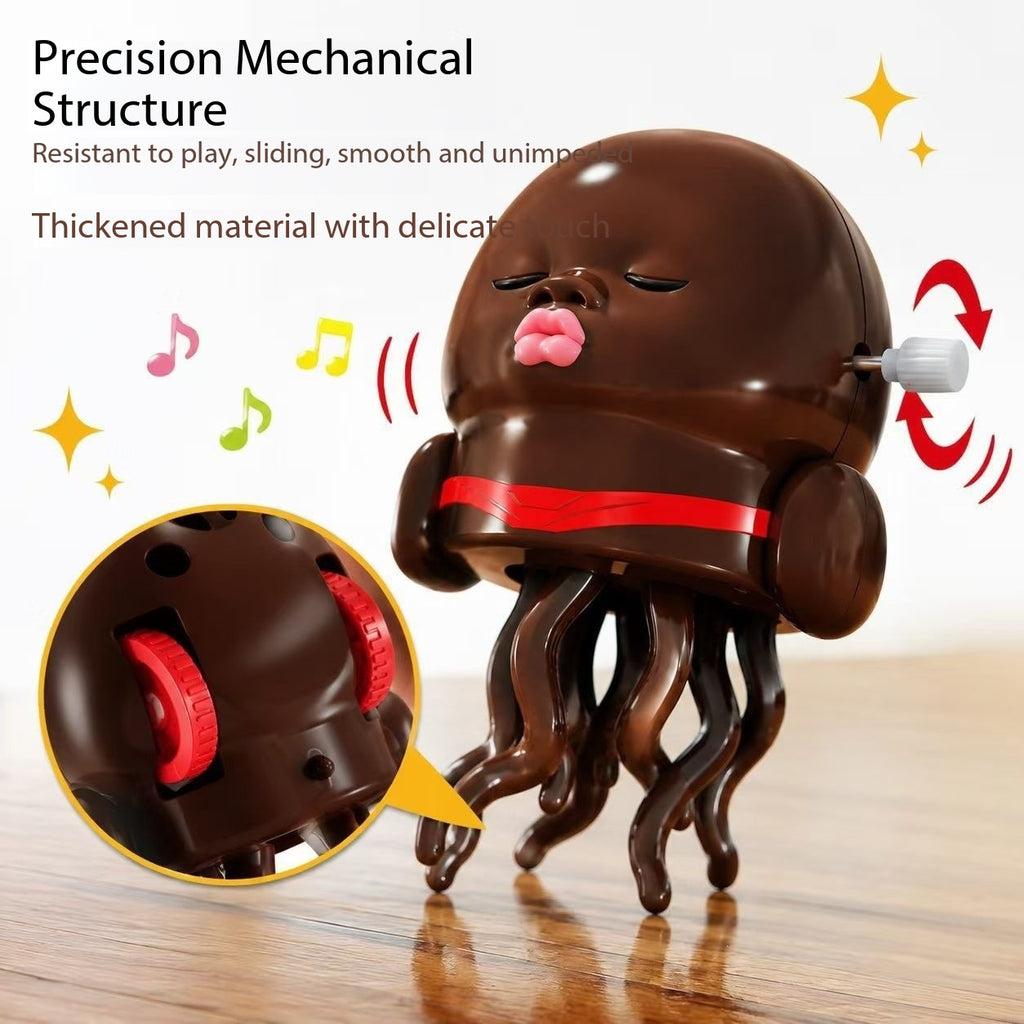 Creative trendy black doll clockwork toy dancing octopus bald squid toy novel dance to satisfy children