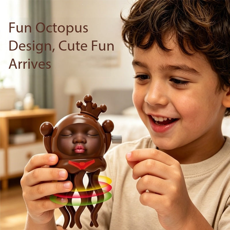 Creative trendy black doll clockwork toy dancing octopus bald squid toy novel dance to satisfy children