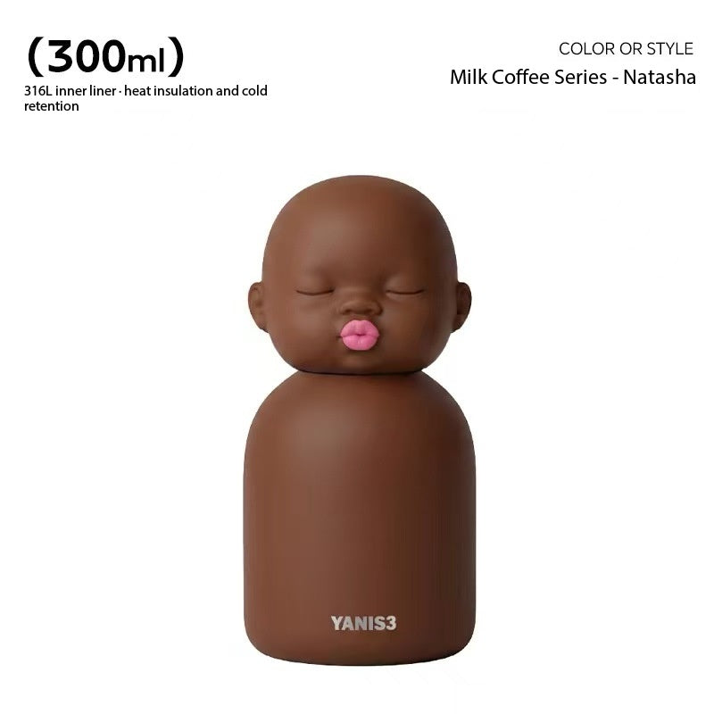 YANIS3 Natasha thermos cup funny 316 stainless steel cartoon cute fun men's and women's portable pocket cup wholesale
