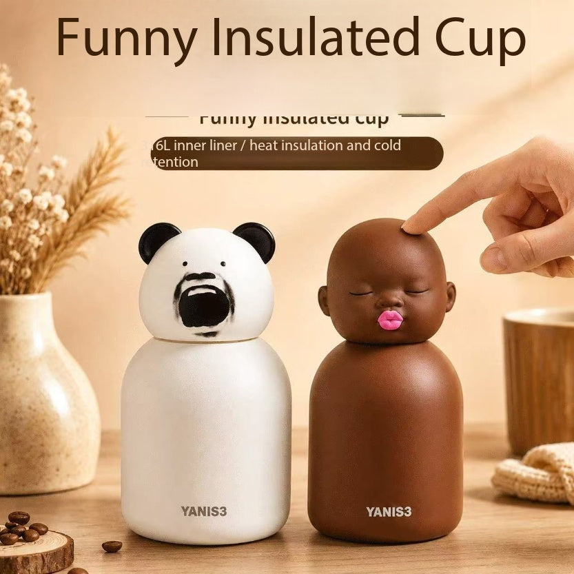 YANIS3 Natasha thermos cup funny 316 stainless steel cartoon cute fun men's and women's portable pocket cup wholesale Main image
