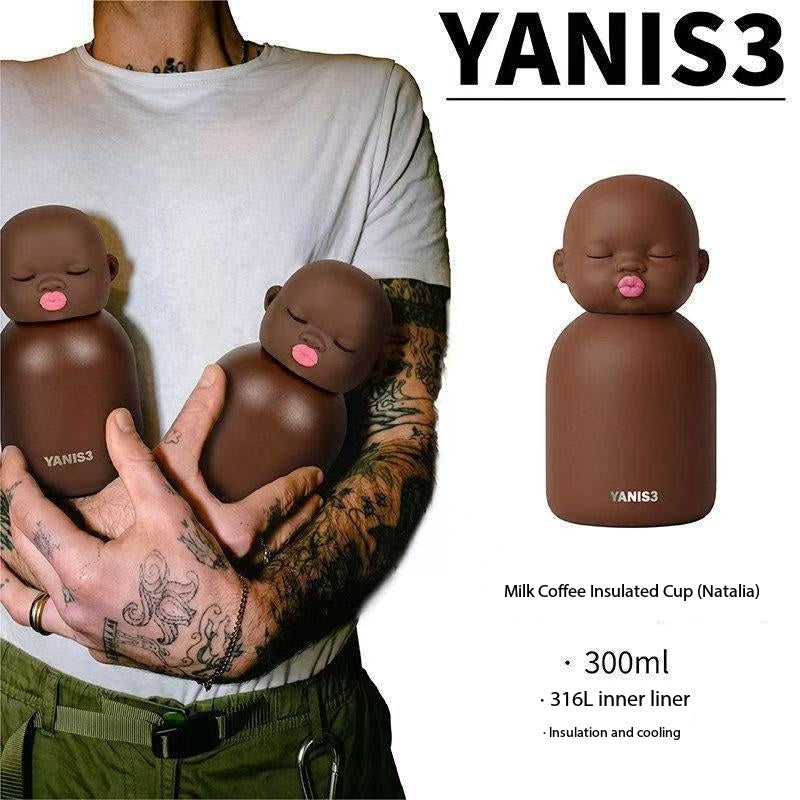YANIS3 Natasha thermos cup funny 316 stainless steel cartoon cute fun men's and women's portable pocket cup wholesale Secondary image