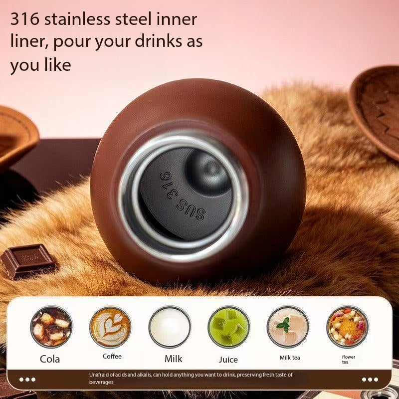 YANIS3 Natasha thermos cup funny 316 stainless steel cartoon cute fun men's and women's portable pocket cup wholesale