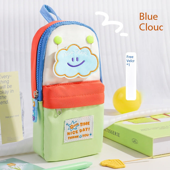 Dopamine high-value schoolbag, vertical pencil case, large-capacity boys and girls niche non-collision stationery bag, pencil bag