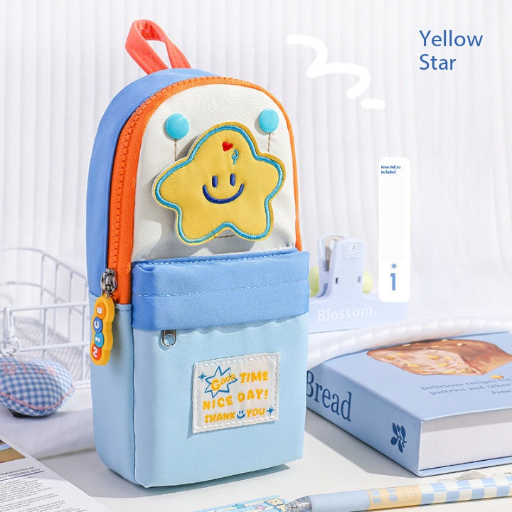 Dopamine high-value schoolbag, vertical pencil case, large-capacity boys and girls niche non-collision stationery bag, pencil bag