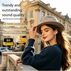 Bluetooth headset 2026 new high value, high sound quality, noise reduction and leak-proof super long battery life ear clip retro bag for women