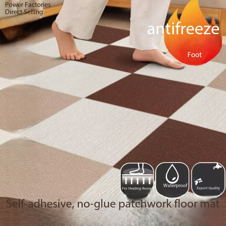 Washed glue-free self-adhesive carpet electrostatic adsorption bedroom household commercial non-marking splicing square children's pet floor mat