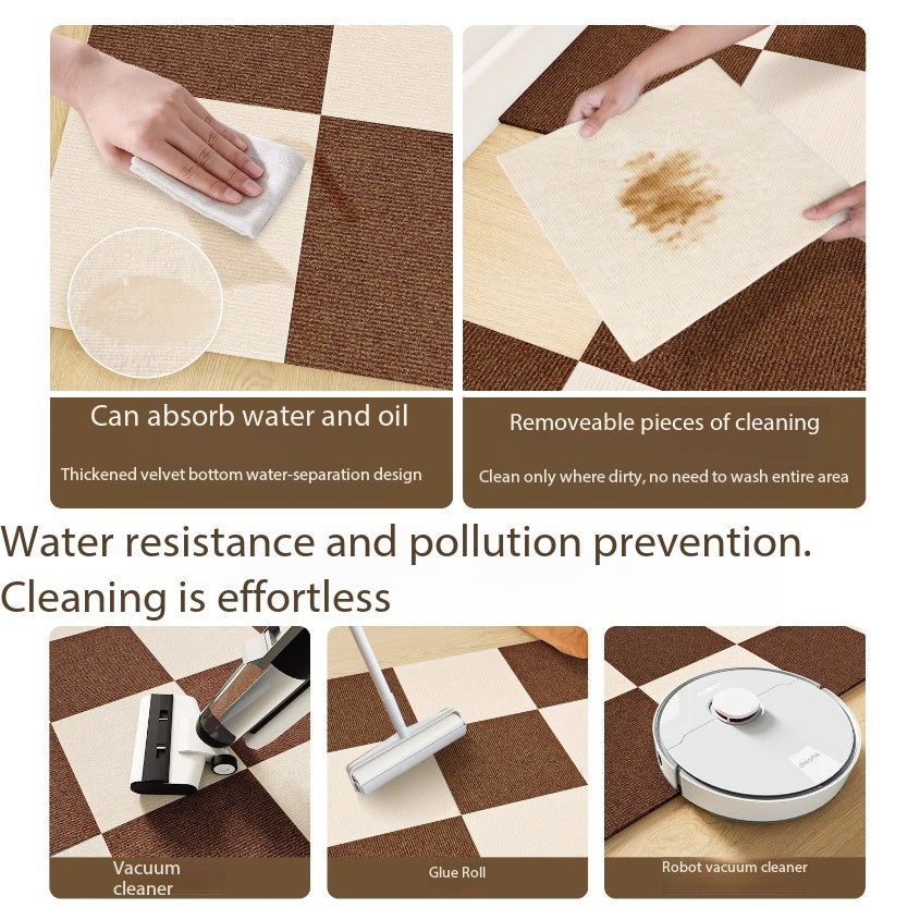 Washed glue-free self-adhesive carpet electrostatic adsorption bedroom household commercial non-marking splicing square children's pet floor mat