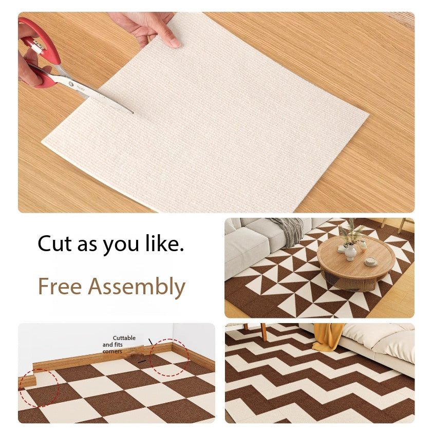 Washed glue-free self-adhesive carpet electrostatic adsorption bedroom household commercial non-marking splicing square children's pet floor mat