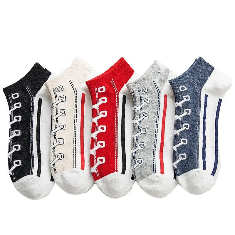 Fashion Funny Women's Men Harajuku Style Socks Kawaii Shoe Print Cute Short Sock Gift For Women Men Dropshipping