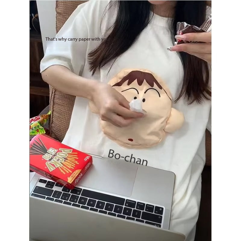 Creative 3D Pull-Out Tissue T-Shirt Short Sleeve Fun Fashion Trends Portable Tissue Paper Cute Christmas Gifts