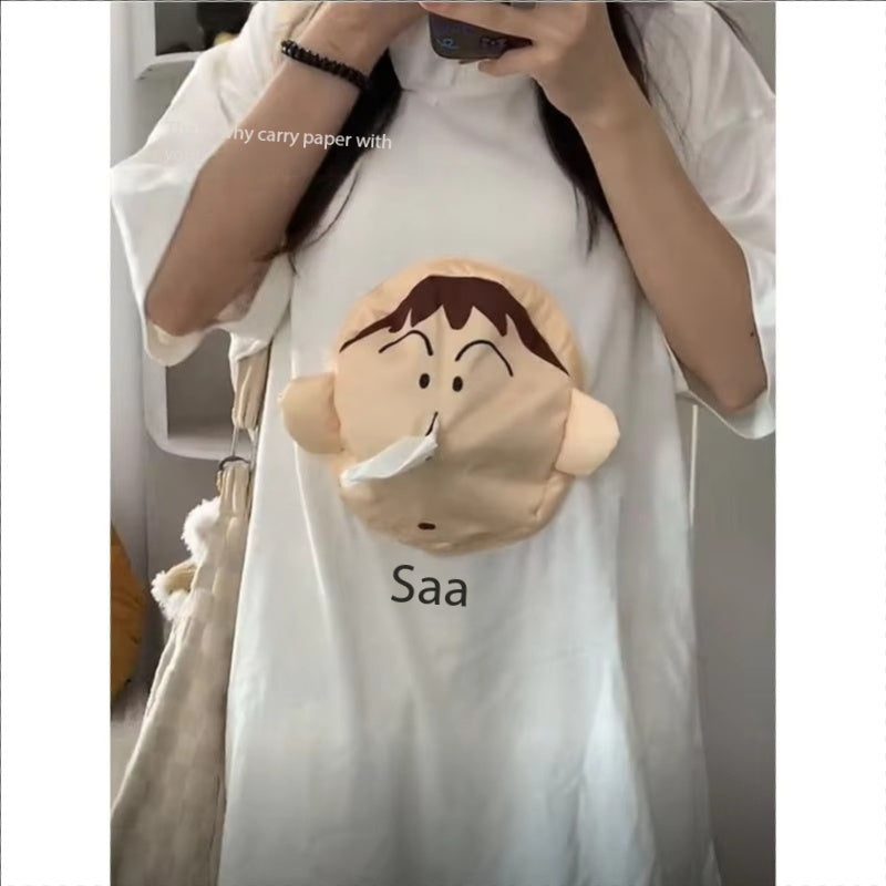 Creative 3D Pull-Out Tissue T-Shirt Short Sleeve Fun Fashion Trends Portable Tissue Paper Cute Christmas Gifts Main image