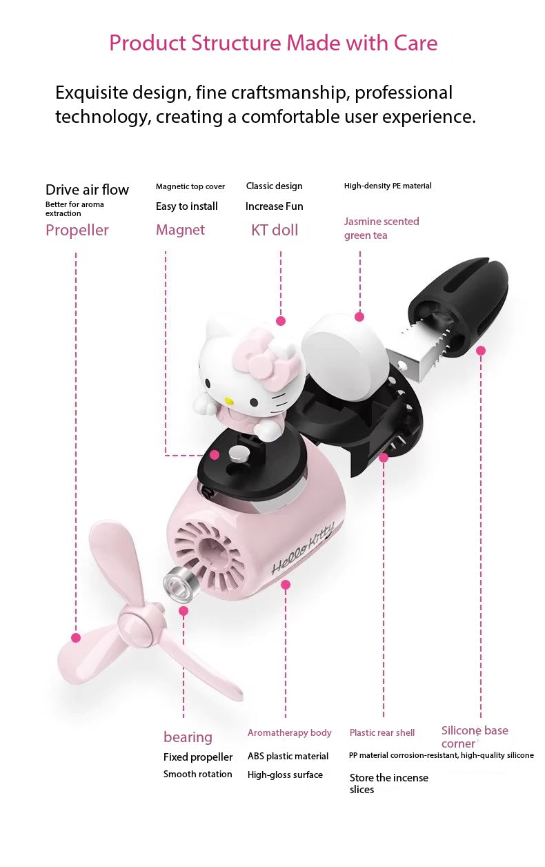 Hello Kitty Car Air Outlet Aromatherapy Car Airplane Fragrance Pendant Cream Air Conditioning Cartoon Decoration Ornament