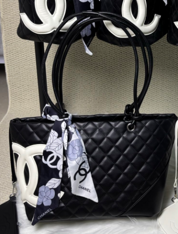 Channel 2026 New Portable Panda Black and White Color Matching Cambon Vegetable Basket Tote Shoulder Shopping Bag