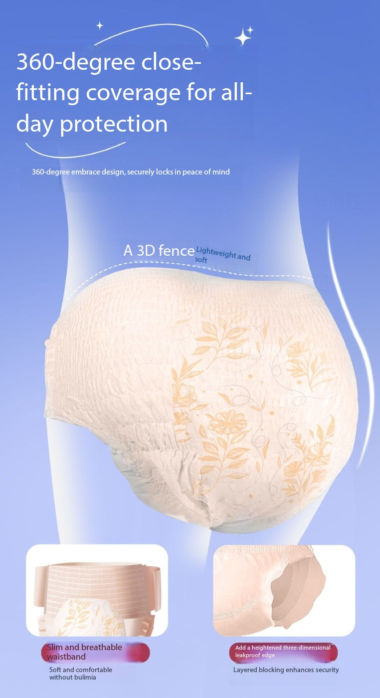 10PCS Disposable Period Panties Probiotic Blue Core Organic Cotton Menstrual High Absorption Feminine Breathable Cotton Day&Night Use Sanitary PANTIES For Women