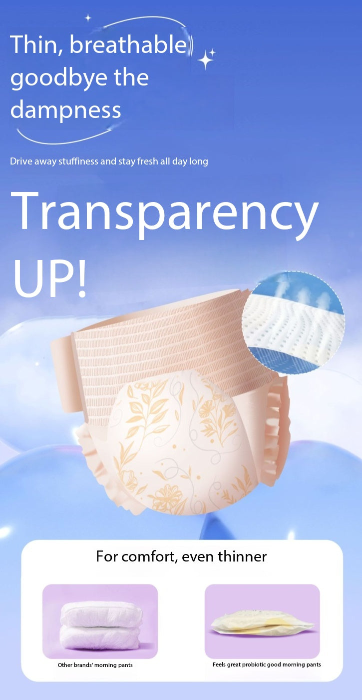 10PCS Disposable Period Panties Probiotic Blue Core Organic Cotton Menstrual High Absorption Feminine Breathable Cotton Day&Night Use Sanitary PANTIES For Women