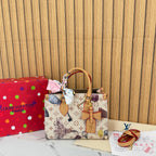 2026 New Light Luxury Commuter Tote Bag Retro Versatile Old Flower One Shoulder Hand Carry Messenger Bag High Sense Bag Woman