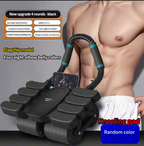 Automatic Rebound Ab Roller 4 Wheel Core Trainer with Elbow Support Abdominal Workout Exercise Equipment for Home Gym