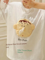 Creative 3D Pull-Out Tissue T-Shirt Short Sleeve Fun Fashion Trends Portable Tissue Paper Cute Christmas Gifts