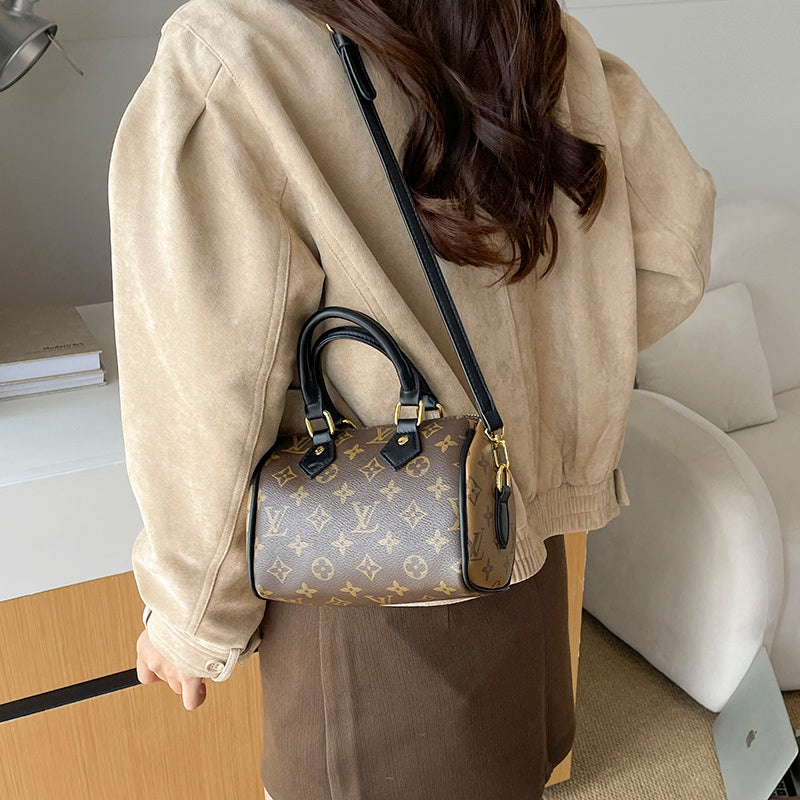 Classic Old Flower Boston Pillow Bag 2026 New Fashion Printed Versatile Portable Oblique Span Shoulder Bag