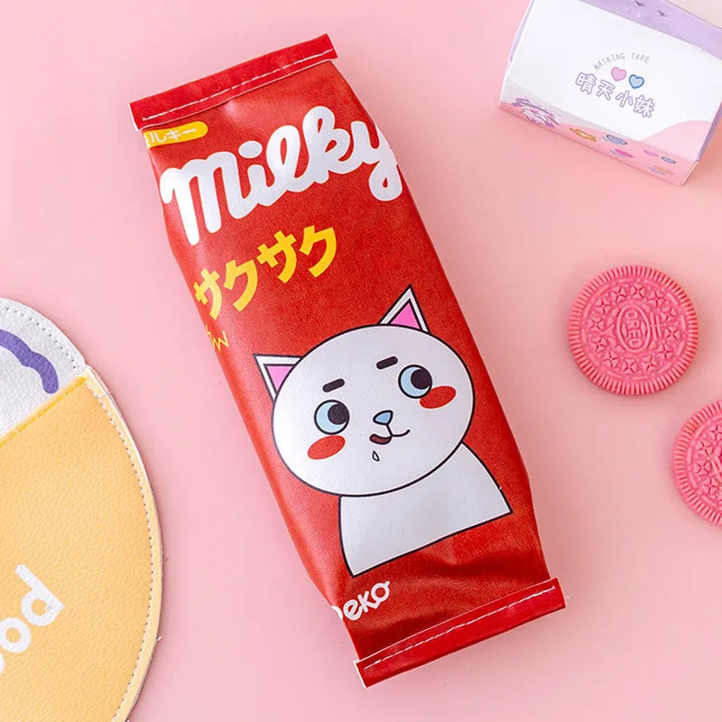 New creative simulation snack pencil case School pencil bag Multifunctional storage box Stationery bag Fun pencil bag