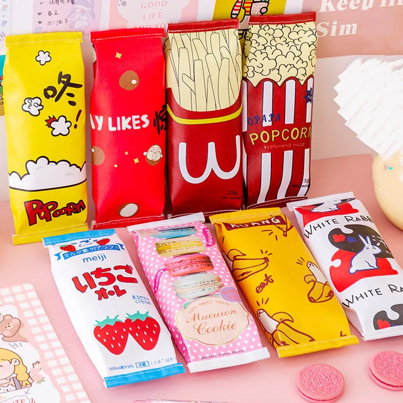 New creative simulation snack pencil case School pencil bag Multifunctional storage box Stationery bag Fun pencil bag