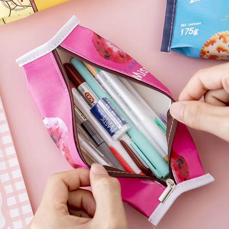 New creative simulation snack pencil case School pencil bag Multifunctional storage box Stationery bag Fun pencil bag