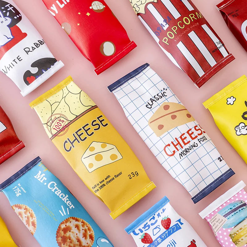 New creative simulation snack pencil case School pencil bag Multifunctional storage box Stationery bag Fun pencil bag