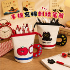 New cute cylinder foldable pencil case creative stationery student high value large capacity cute pencil case pen holder