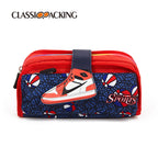 New zipper large-capacity double-layer pencil case color matching dirt-resistant pencil case student Oxford cloth stationery bag factory customization