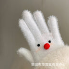 小红书同款kt猫手套带钻带水钻猫咪装饰手套冬季保暖水貂毛可爱学