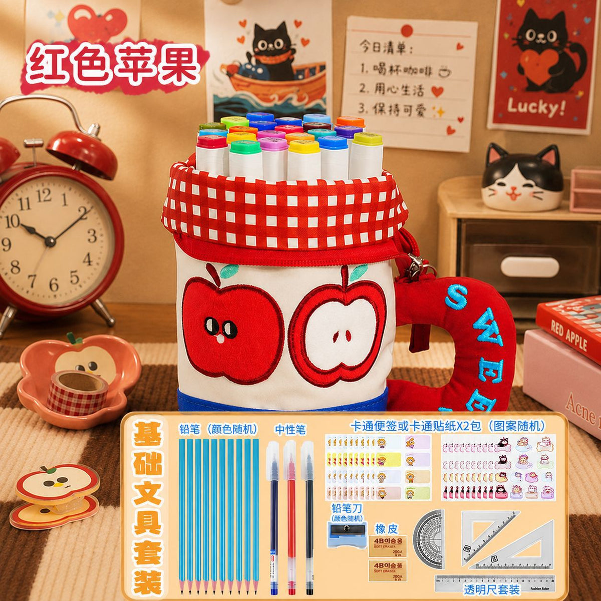 New cute cylinder foldable pencil case creative stationery student high value large capacity cute pencil case pen holder