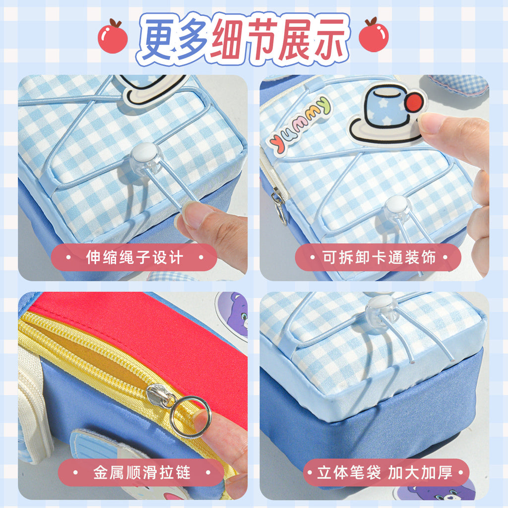 Dopamine high-value schoolbag, vertical pencil case, large-capacity boys and girls niche non-collision stationery bag, pencil bag