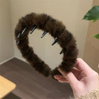 Korean version autumn and winter new leopard print with teeth wavy headband women wash face pressure hair advanced sense non-slip headband hair accessories headgear