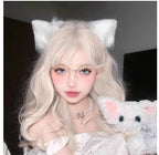 Cat ear headband female cos simulation three-dimensional animal ear KC cute plush ears wash face headband lolita hair accessories black