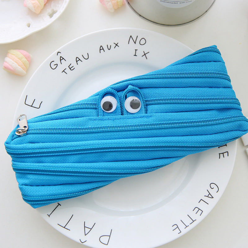 Fun zipper pencil case cute funny creative a zipper stationery bag cute large capacity pencil case storage