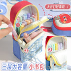 Dopamine high-value schoolbag, vertical pencil case, large-capacity boys and girls niche non-collision stationery bag, pencil bag