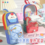 Dopamine high-value schoolbag, vertical pencil case, large-capacity boys and girls niche non-collision stationery bag, pencil bag