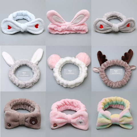 New cartoon hair band, special for face washing, Internet celebrity female tide mask, wide-sided simple hair band, pressure headband, headband.