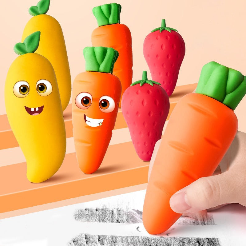 Student Creative Stationery Big Mac Fruit Eraser Kindergarten Cute Mango Strawberry Carrot Clean Eraser