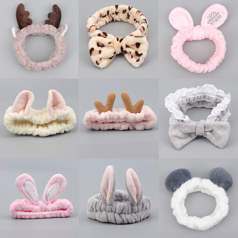 New cartoon hair band, special for face washing, Internet celebrity female tide mask, wide-sided simple hair band, pressure headband, headband.