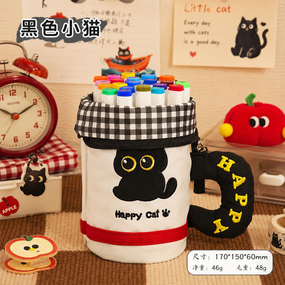 New cute cylinder foldable pencil case creative stationery student high value large capacity cute pencil case pen holder