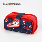 New zipper large-capacity double-layer pencil case color matching dirt-resistant pencil case student Oxford cloth stationery bag factory customization