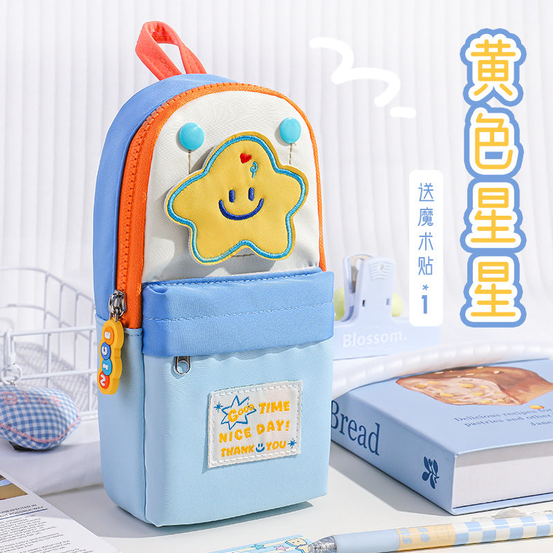 Dopamine high-value schoolbag, vertical pencil case, large-capacity boys and girls niche non-collision stationery bag, pencil bag