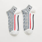 Fashion Breathable Shoelaces Boat Socks, Shallow Mouth Low-Top Short Tube Personalised ins/insta Sneakers Trendy Sports Shoes and Socks