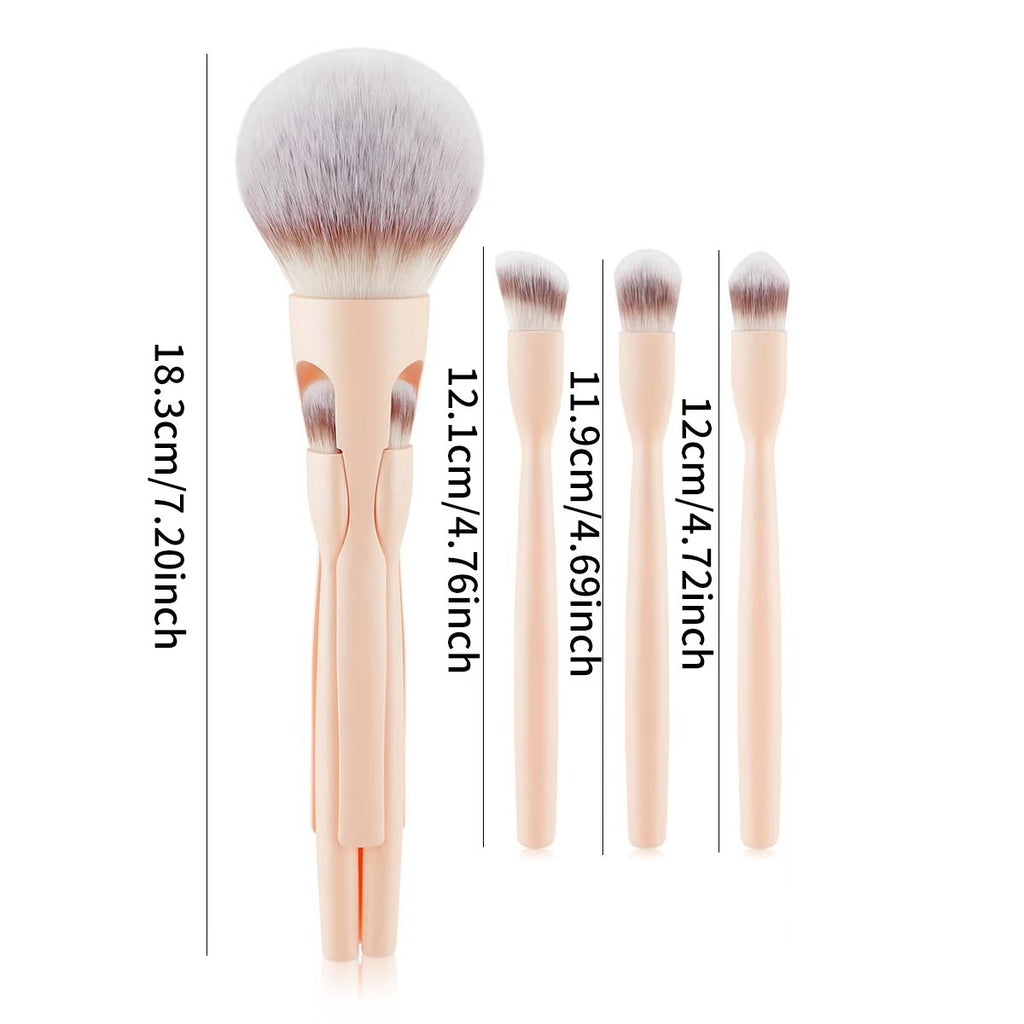 Foreign trade hot-selling new 4-in-1 magnetic suction 4 makeup brushes loose powder eyeshadow brush soft hair beauty tools wholesale