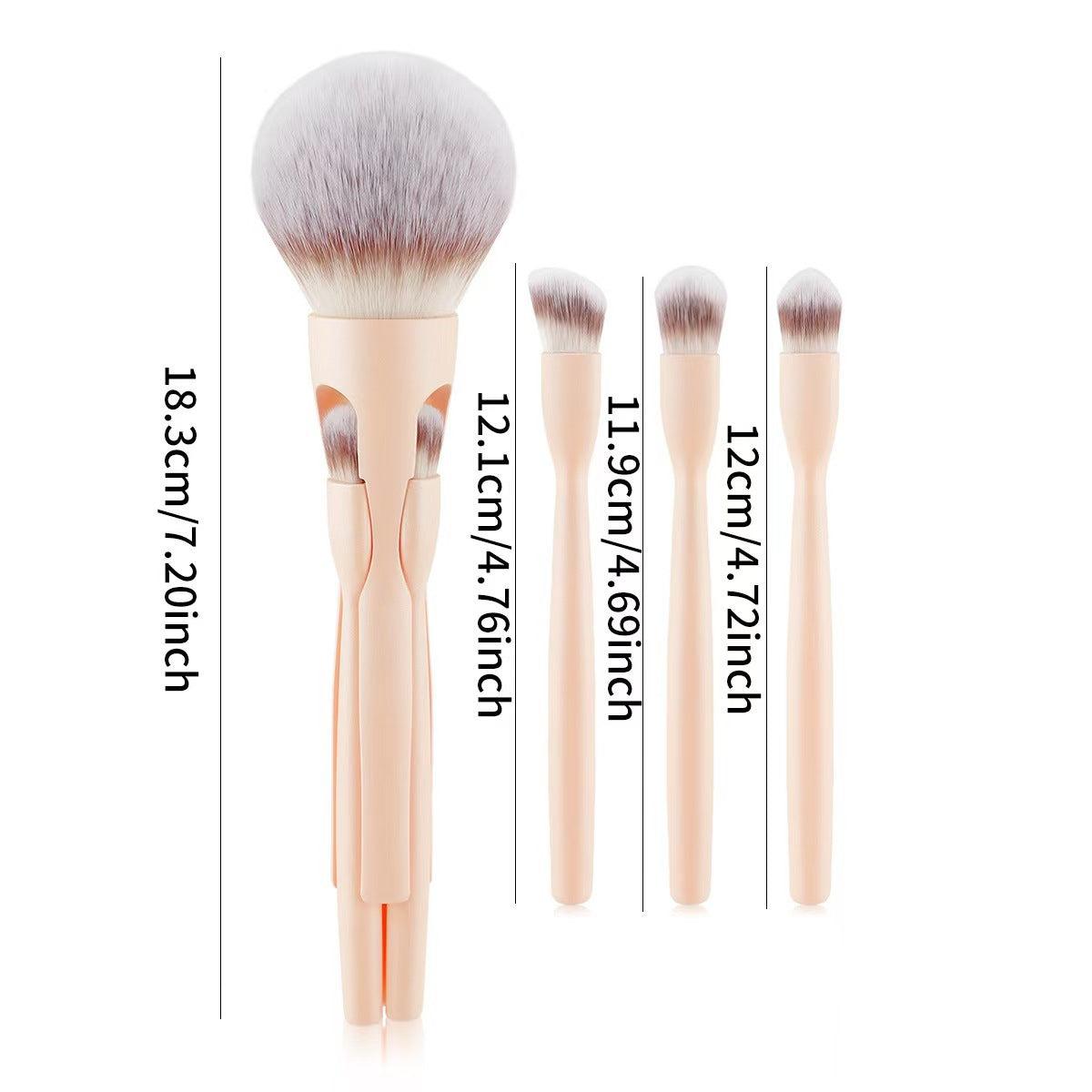 Foreign trade hot-selling new 4-in-1 magnetic suction 4 makeup brushes loose powder eyeshadow brush soft hair beauty tools wholesale